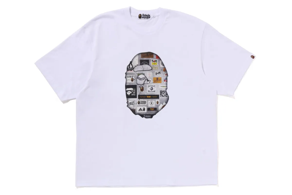 MULTI LOGO BIG APE HEAD RELAXED FIT TEE sold by Bape