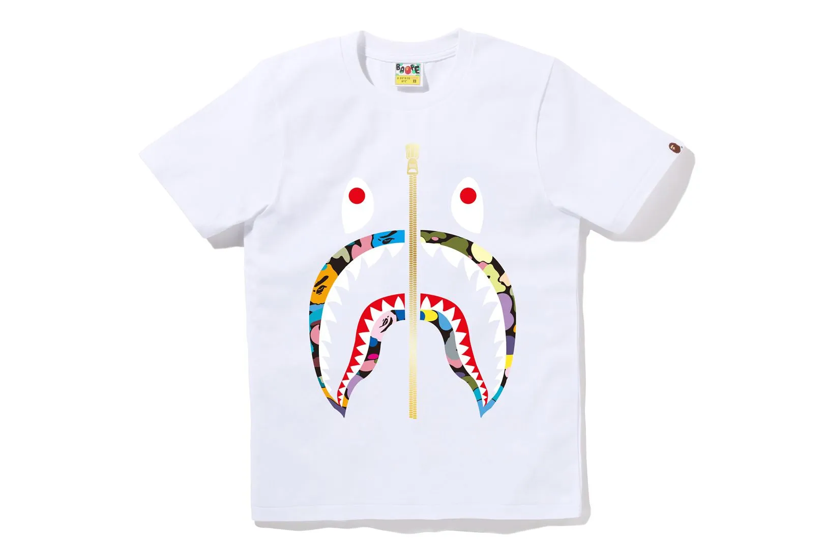 MULTI CAMO SHARK TEE sold by Bape