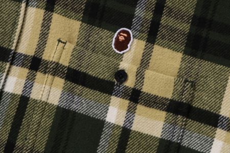 BAPE CHECK  APE HEAD ONE POINT FLANNEL SHIRT sold by Bape