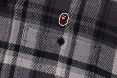 BAPE CHECK  APE HEAD ONE POINT FLANNEL SHIRT sold by Bape