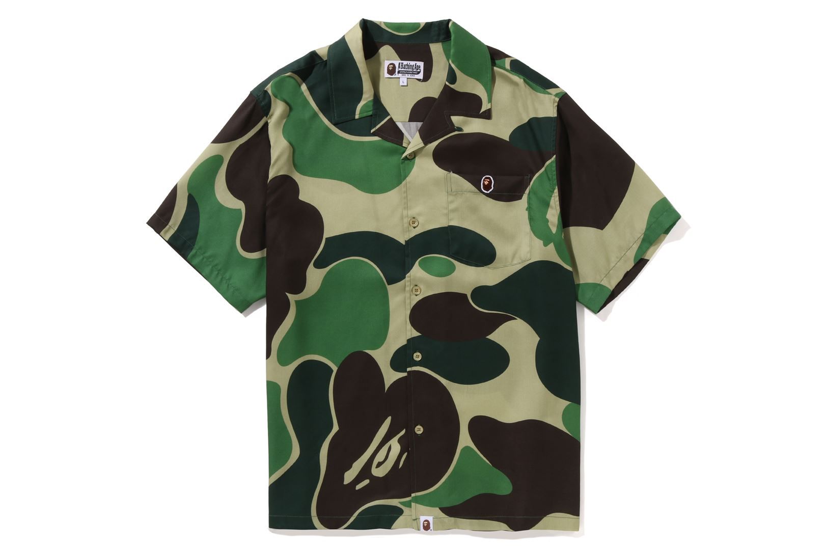 BAPE ABC CAMO OPEN COLLAR SHIRT sold by Bape