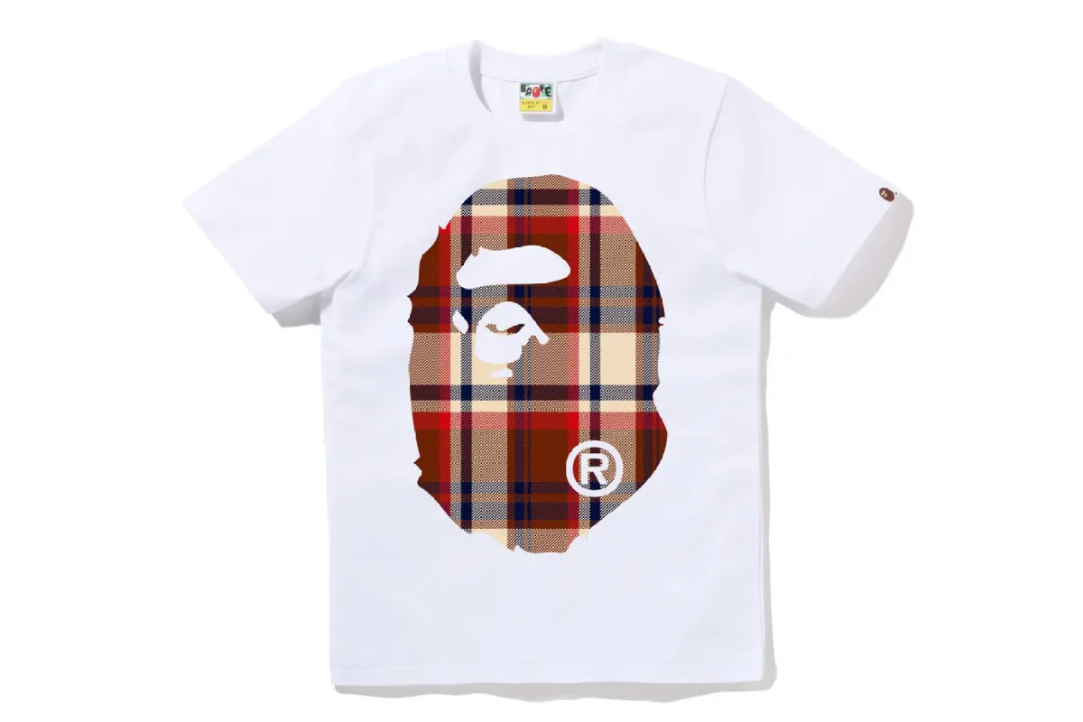 BAPE CHECK BIG APE HEAD TEE sold by Bape