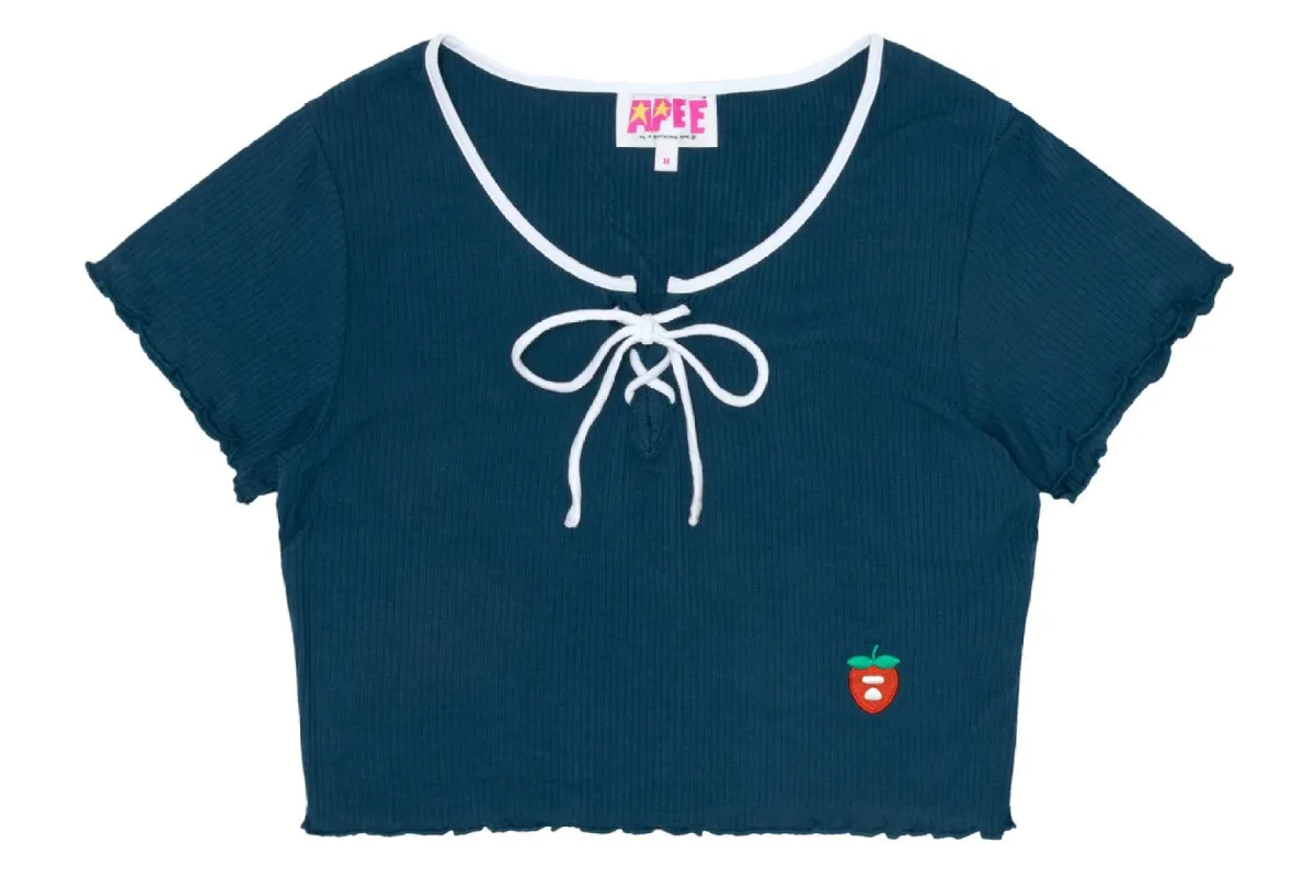 LACE-UP CROPPED TOP sold by Bape