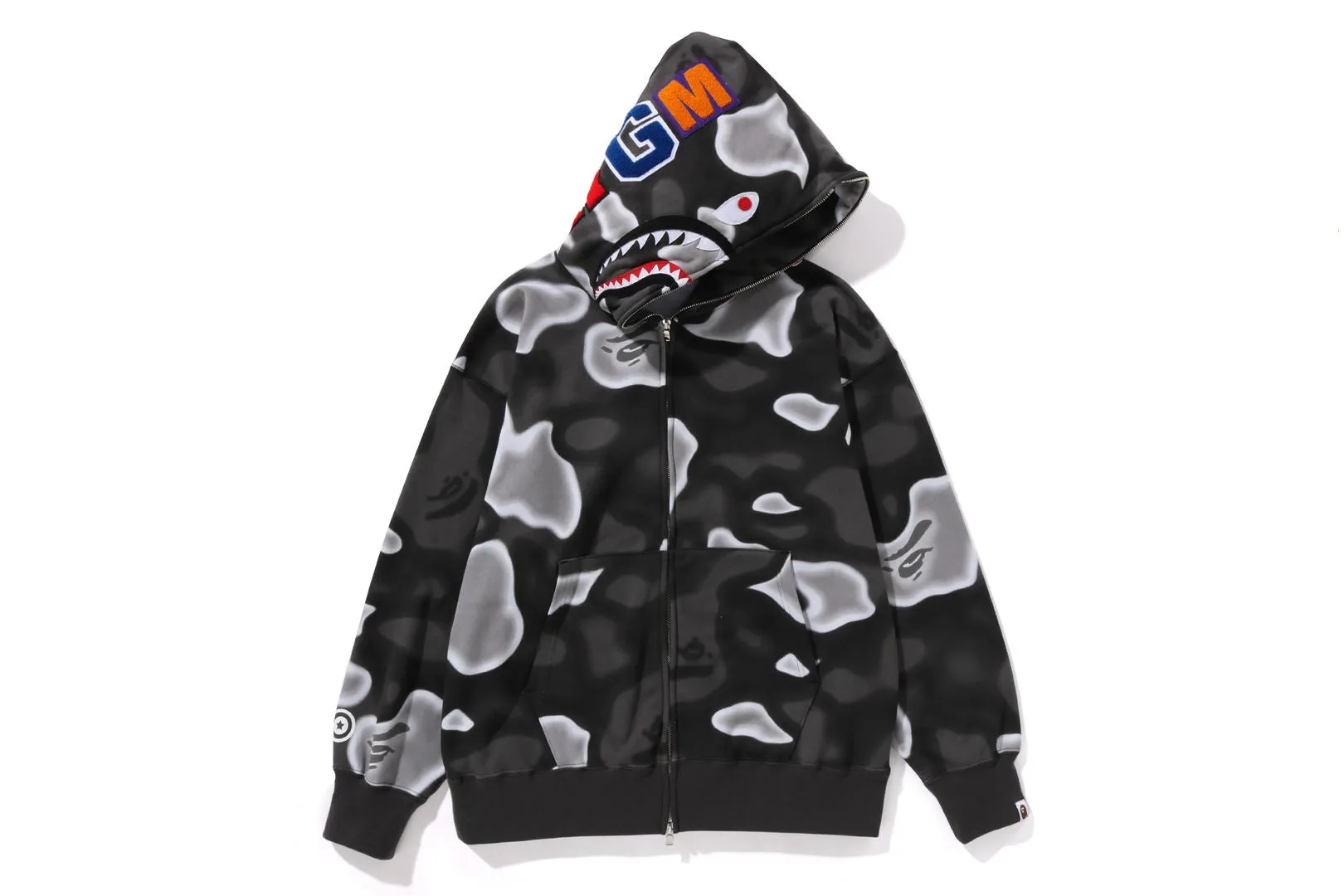 LIQUID CAMO SHARK RELAXED FIT FULL ZIP HOODIE sold by Bape product image thumbnail 5