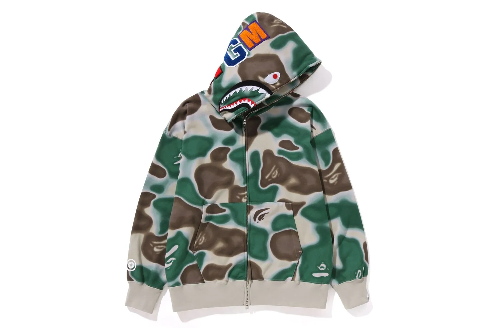 LIQUID CAMO SHARK RELAXED FIT FULL ZIP HOODIE sold by Bape product image thumbnail 3