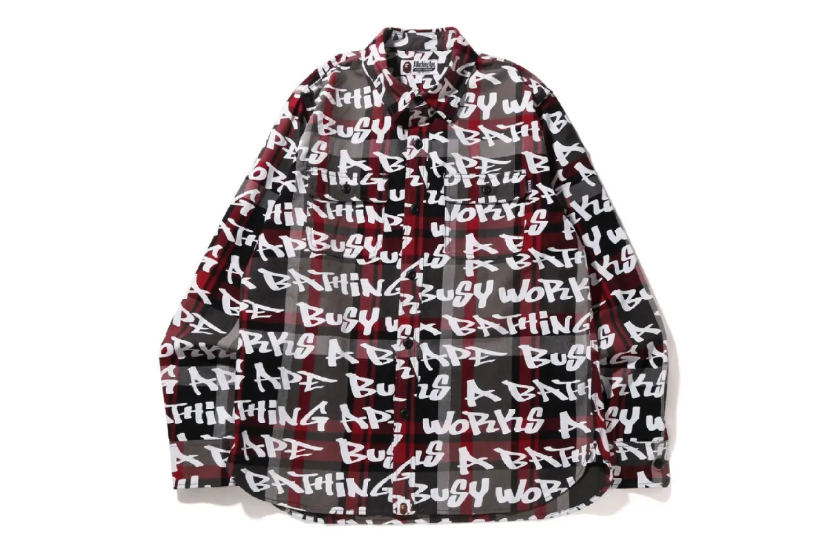 BAPE GRAFFITI CHECK SHIRT sold by Bape