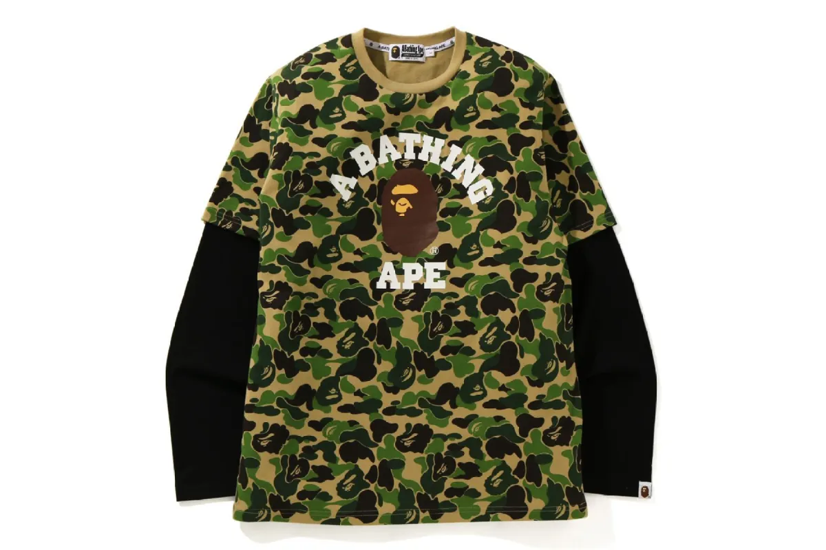 ABC CAMO COLLEGE LAYERED L/S TEE made by Bape
