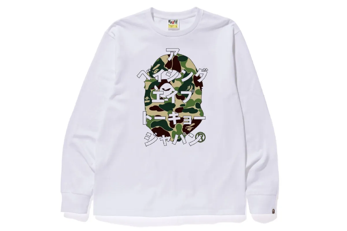 ABC CAMO JAPANESE LETTERS L/S TEE made by Bape