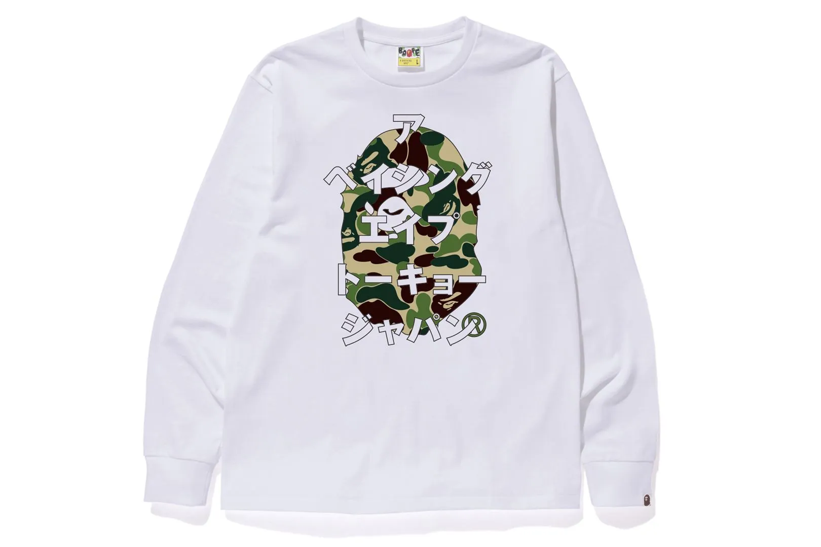 ABC CAMO JAPANESE LETTERS L/S TEE sold by Bape