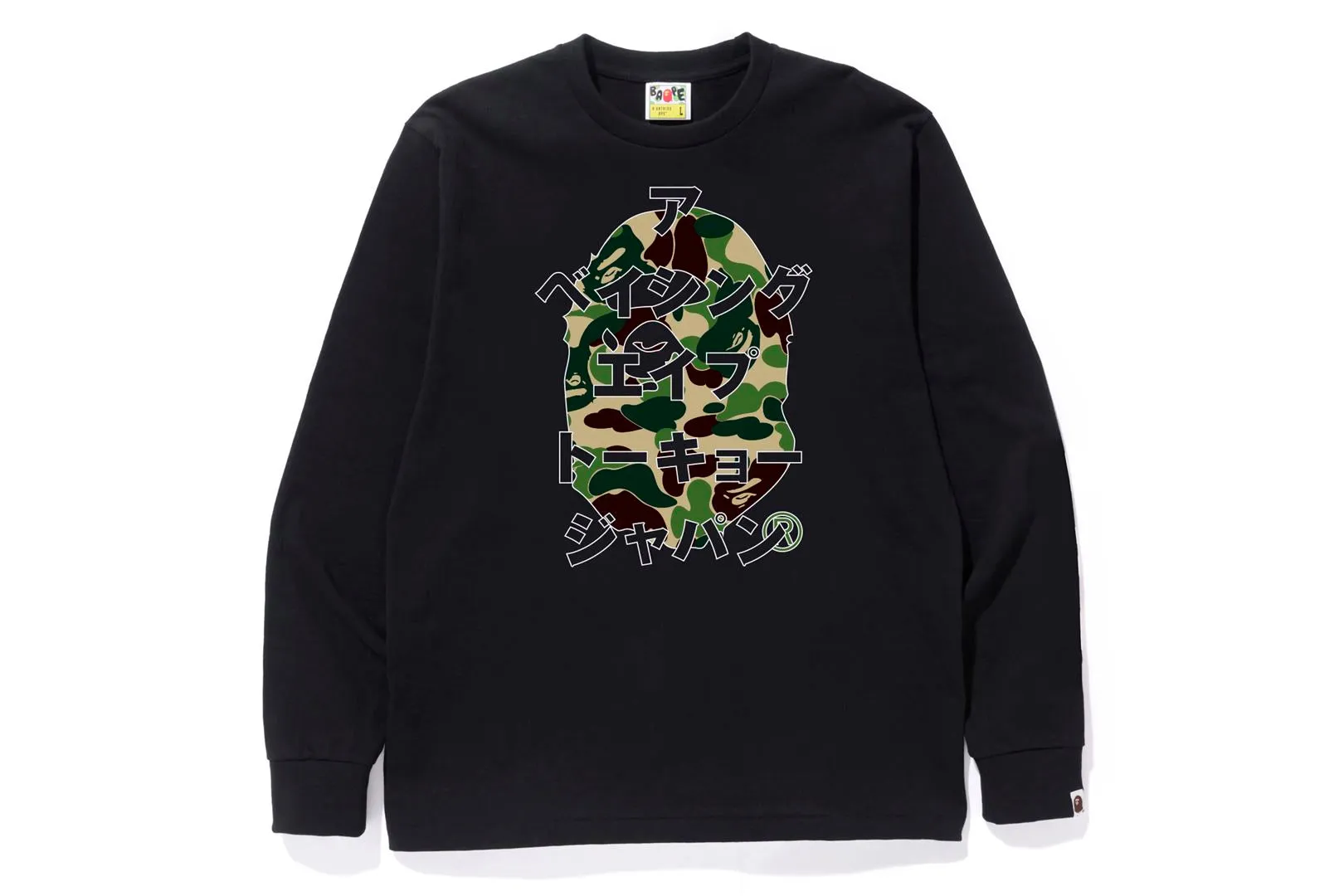 ABC CAMO JAPANESE LETTERS L/S TEE sold by Bape product image thumbnail 5
