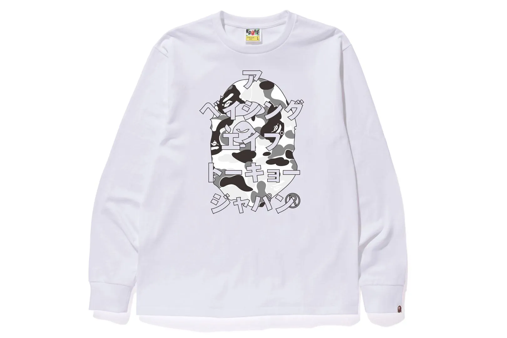 ABC CAMO JAPANESE LETTERS L/S TEE sold by Bape product image thumbnail 2