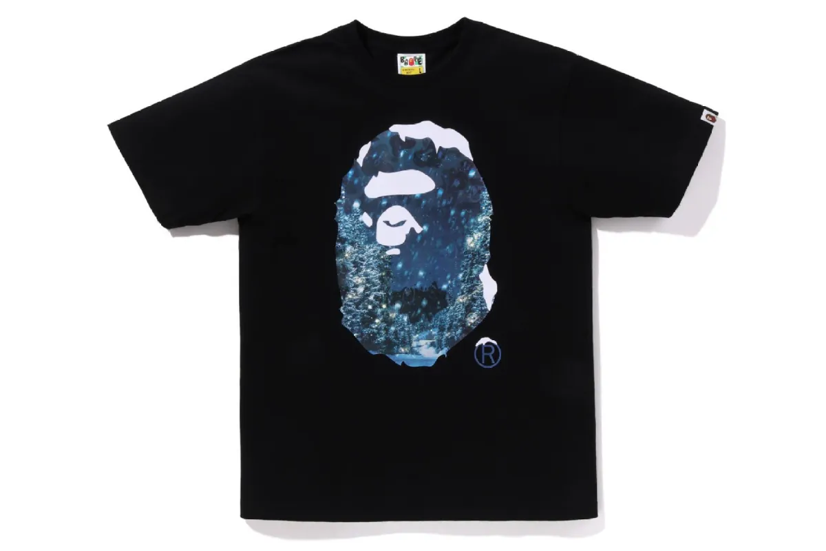 CHRISTMAS PHOTO APE HEAD TEE made by Bape