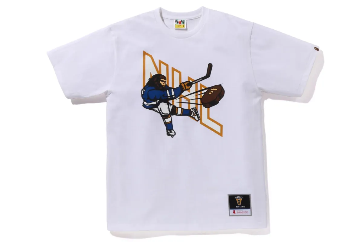 【 BAPE X MITCHELL & NESS 】NHL HOCKEY GRAPHIC TEE made by Bape