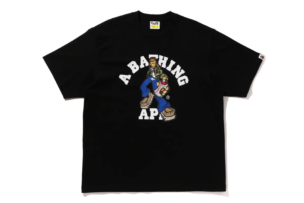 GRAFFITI CHARACTER COLLEGE RELAXED FIT TEE sold by Bape