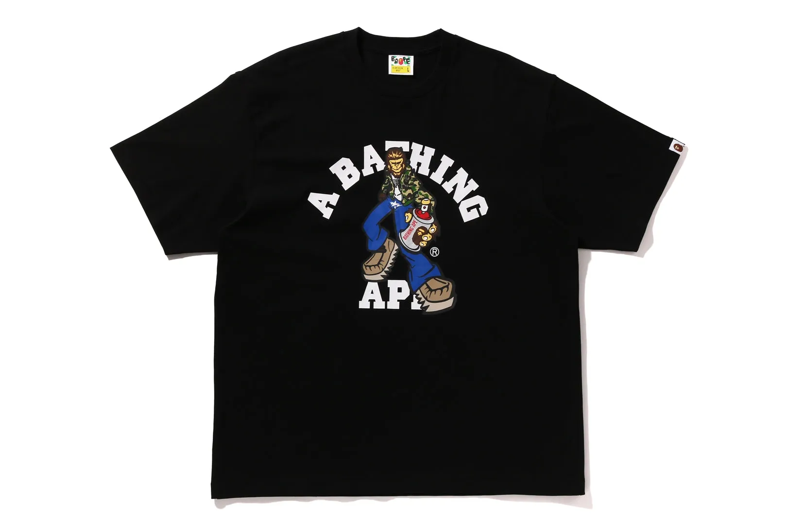 GRAFFITI CHARACTER COLLEGE RELAXED FIT TEE sold by Bape