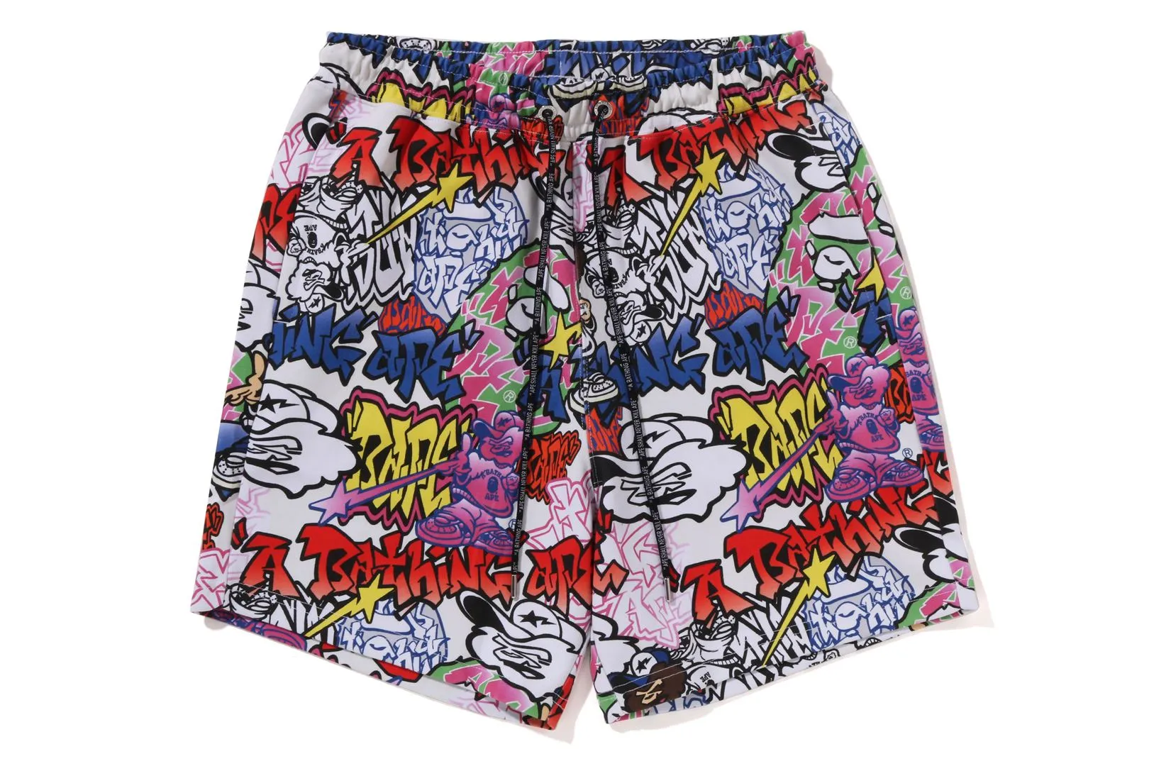 GRAFFITI PATTERN BEACH SHORTS sold by Bape