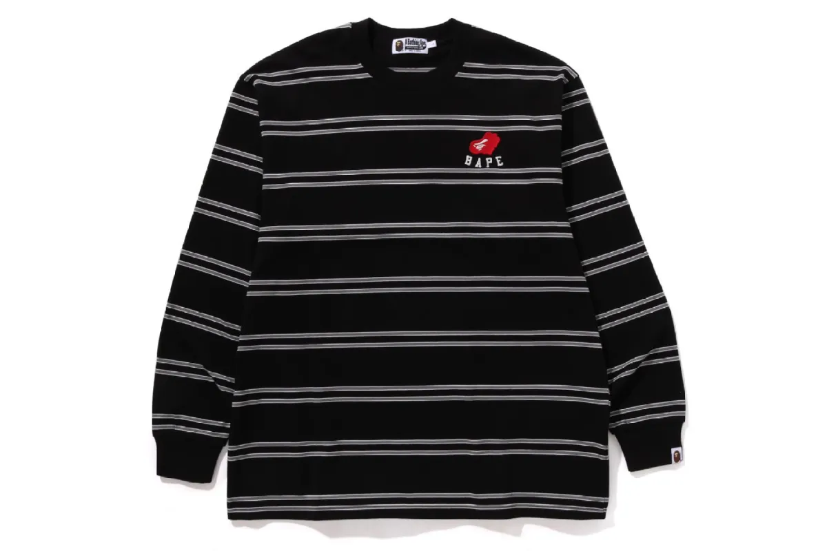 APE HEART HOOP L/S TEE sold by Bape