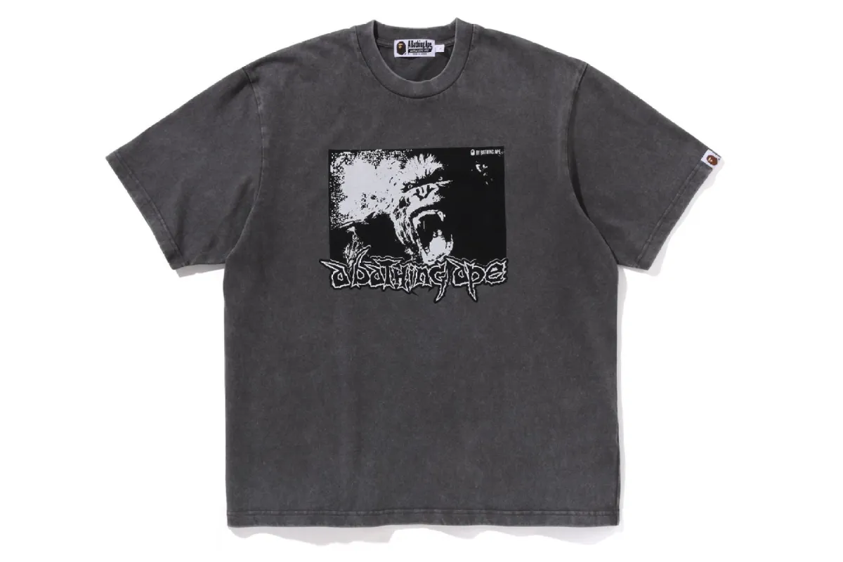 MAD APE GRAPHIC ACID WASH RELAXED FIT TEE sold by Bape
