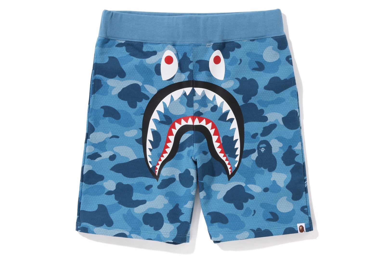 HONEYCOMB CAMO SHARK SWEAT SHORTS sold by Bape