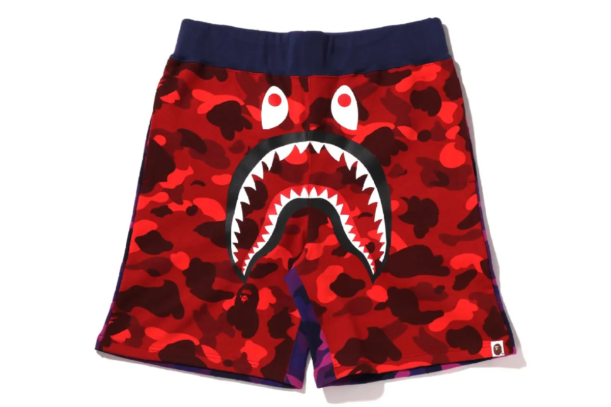 CRAZY CAMO SHARK SWEAT SHORTS sold by Bape