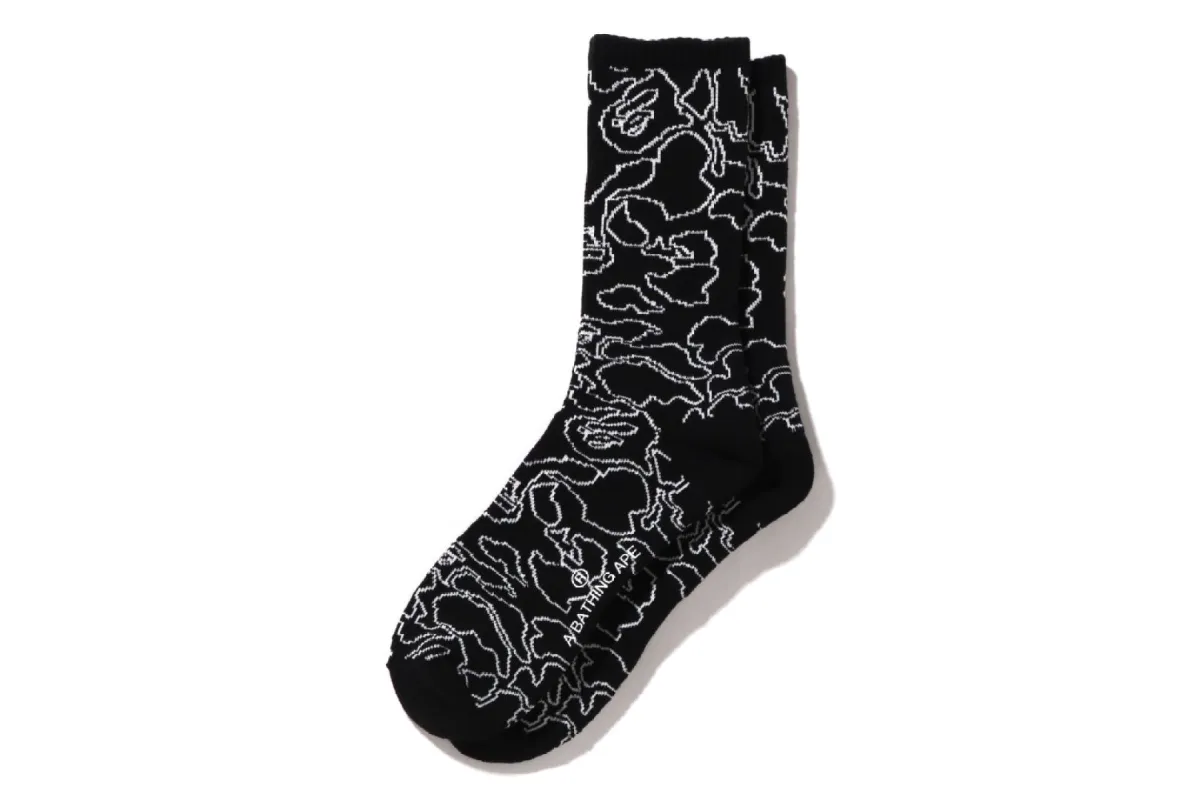 LINE CAMO SOCKS sold by Bape