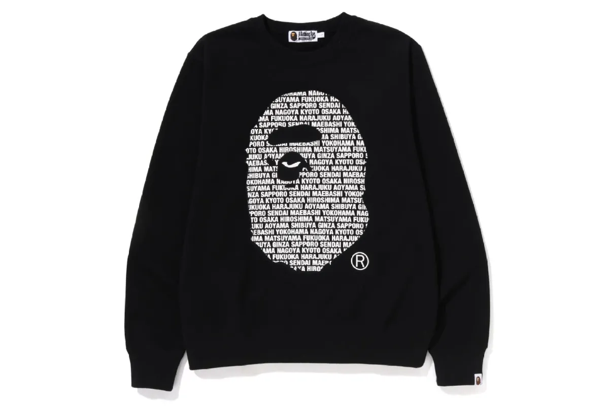 JAPAN APE HEAD CREWNECK SWEATSHIRT sold by Bape