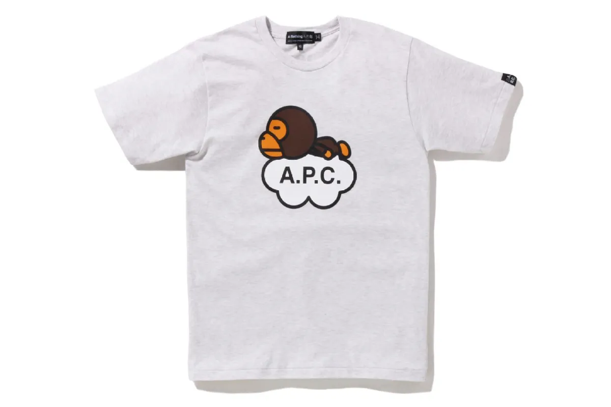 【 BAPE X A.P.C. 】MILO WIDE FIT TEE sold by Bape