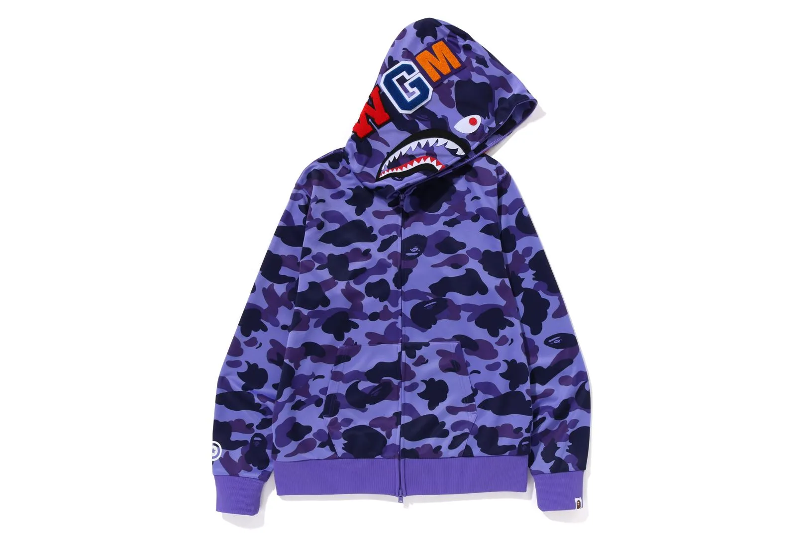 1ST CAMO JERSEY SHARK FULL ZIP HOODIE sold by Bape