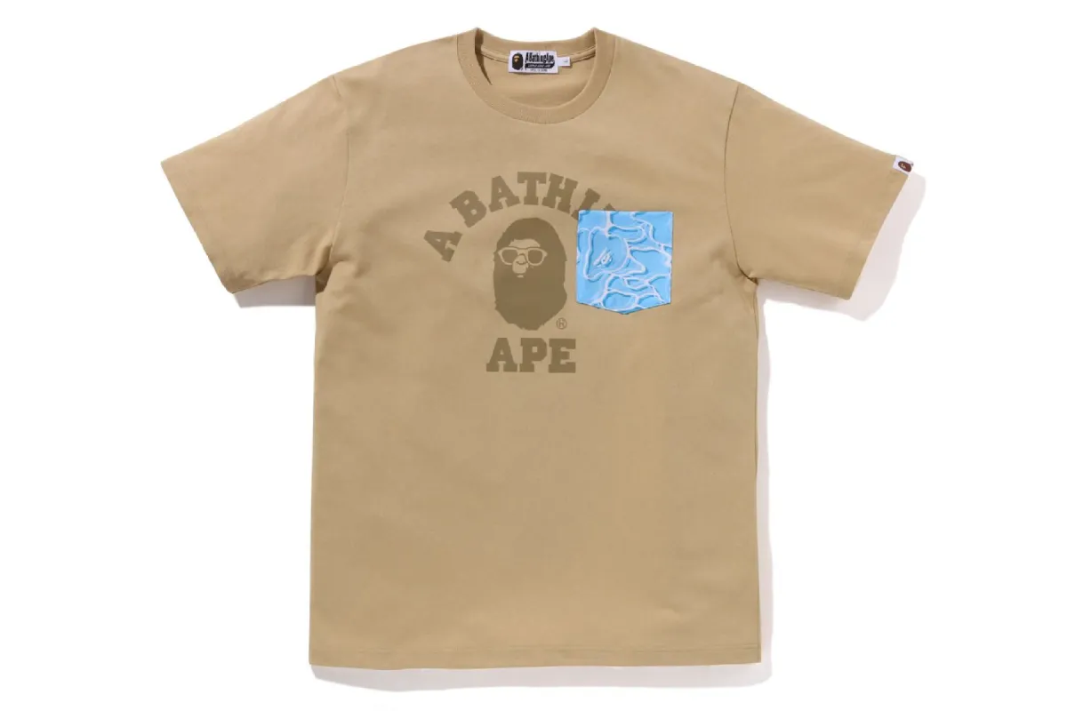 ABC SEA SURFACE CAMO POCKET COLLEGE TEE sold by Bape
