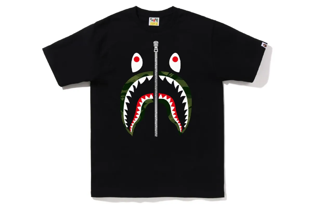 COLOR CAMO SHARK TEE sold by Bape