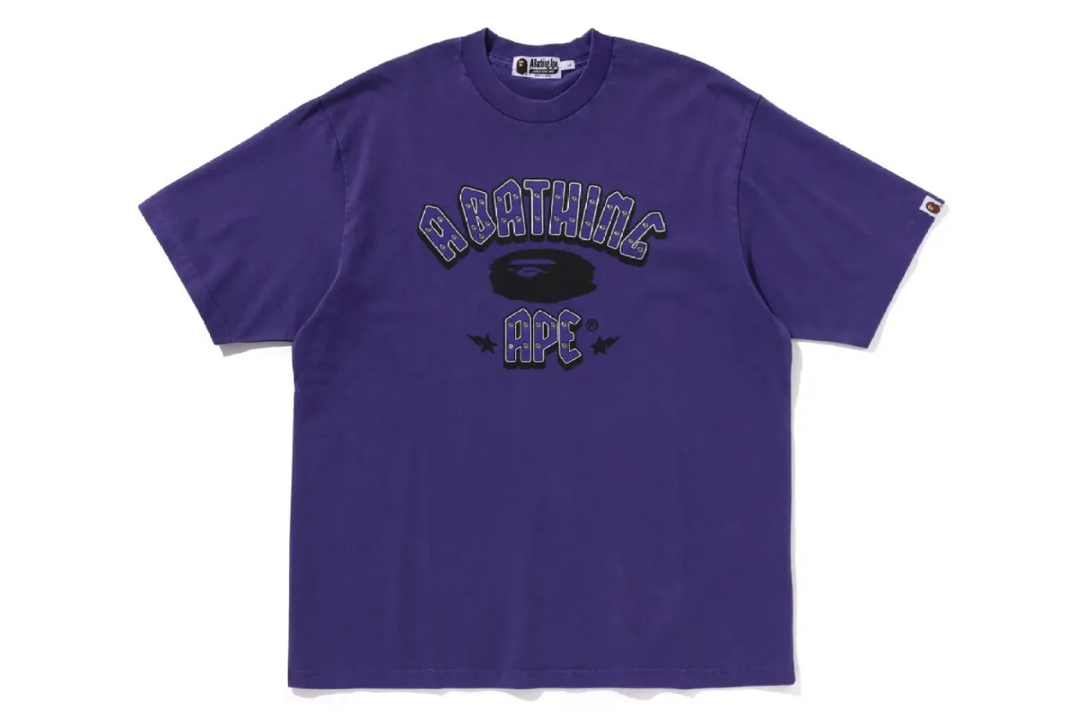 GARMENT DYE RHINESTONE LOGO RELAXED FIT TEE sold by Bape