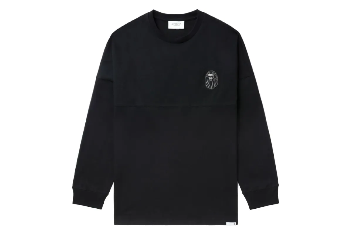 BAPE BLACK TONAL BAPE LOGO LONG SLEEVE TEE sold by Bape