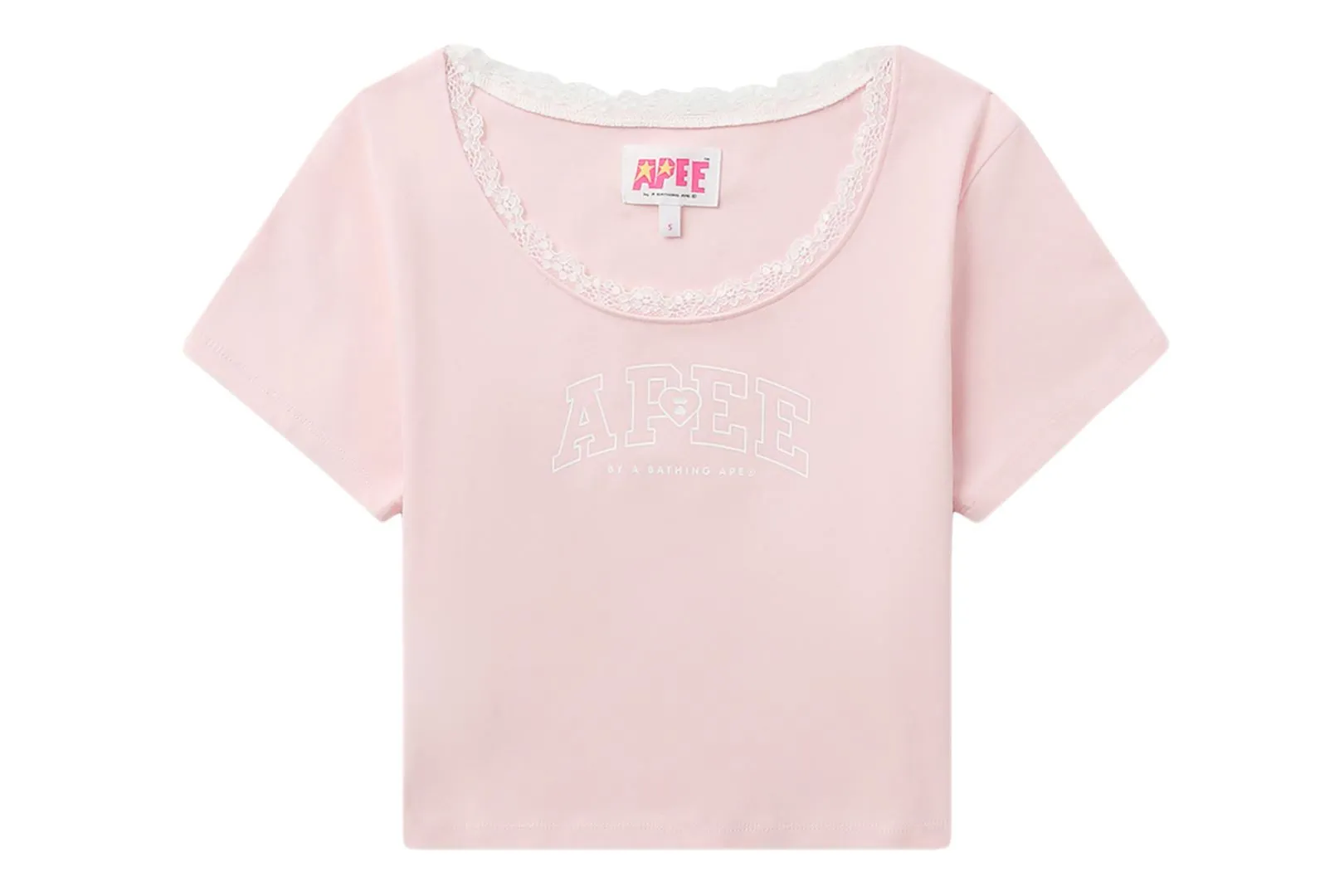 LACE TRIMMED V NECK TOP sold by Bape