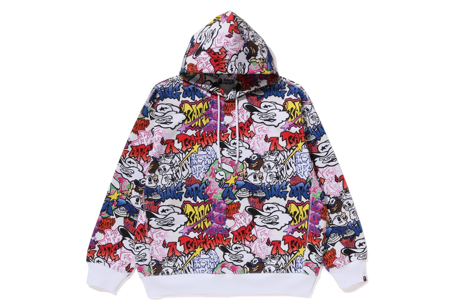 GRAFFITI PATTERN PULLOVER HOODIE sold by Bape
