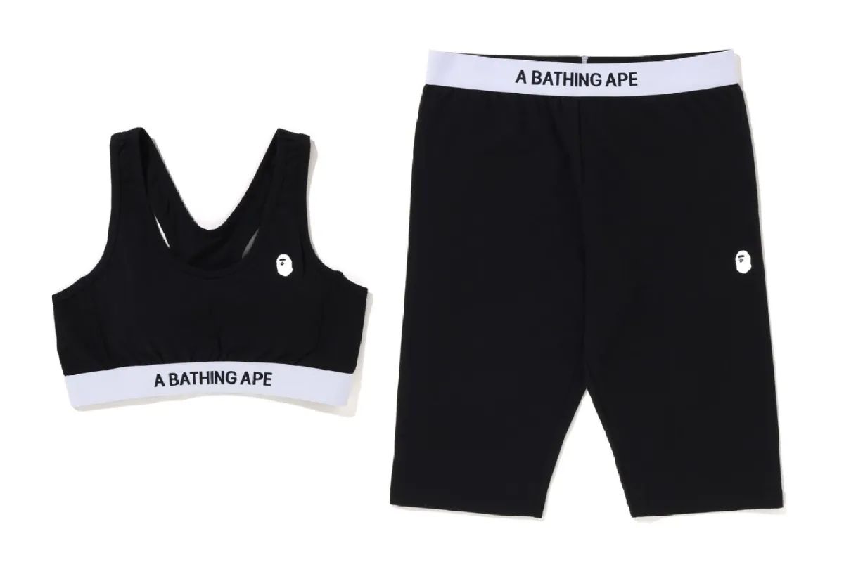 A BATHING APE SPORT BRA BIKER SHORTS SET sold by Bape