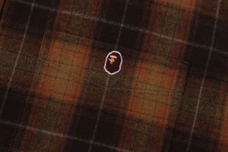 APE HEAD ONE POINT FLANNEL CHECK SHIRT sold by Bape