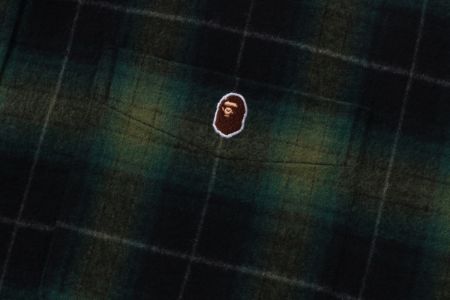 APE HEAD ONE POINT FLANNEL CHECK SHIRT sold by Bape