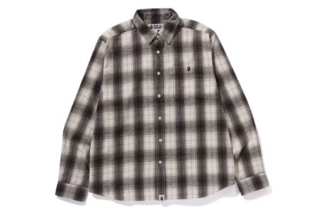 APE HEAD ONE POINT FLANNEL CHECK SHIRT sold by Bape