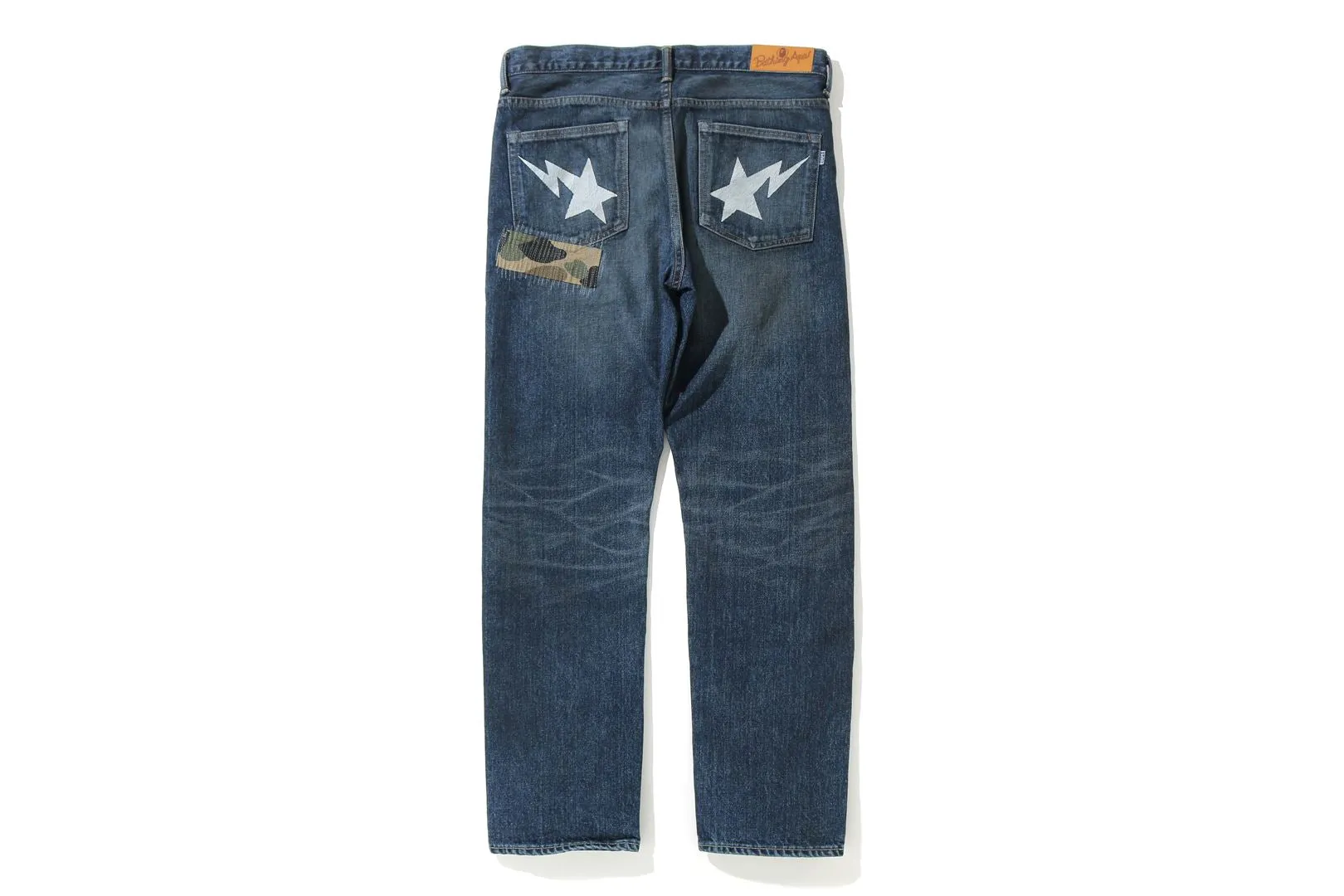 1999 TYPE-02 1ST CAMO PATCH DAMAGED DENIM PANTS sold by Bape product image thumbnail 2