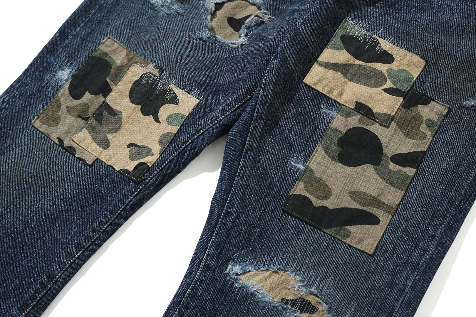 1999 TYPE-02 1ST CAMO PATCH DAMAGED DENIM PANTS sold by Bape product image thumbnail 3