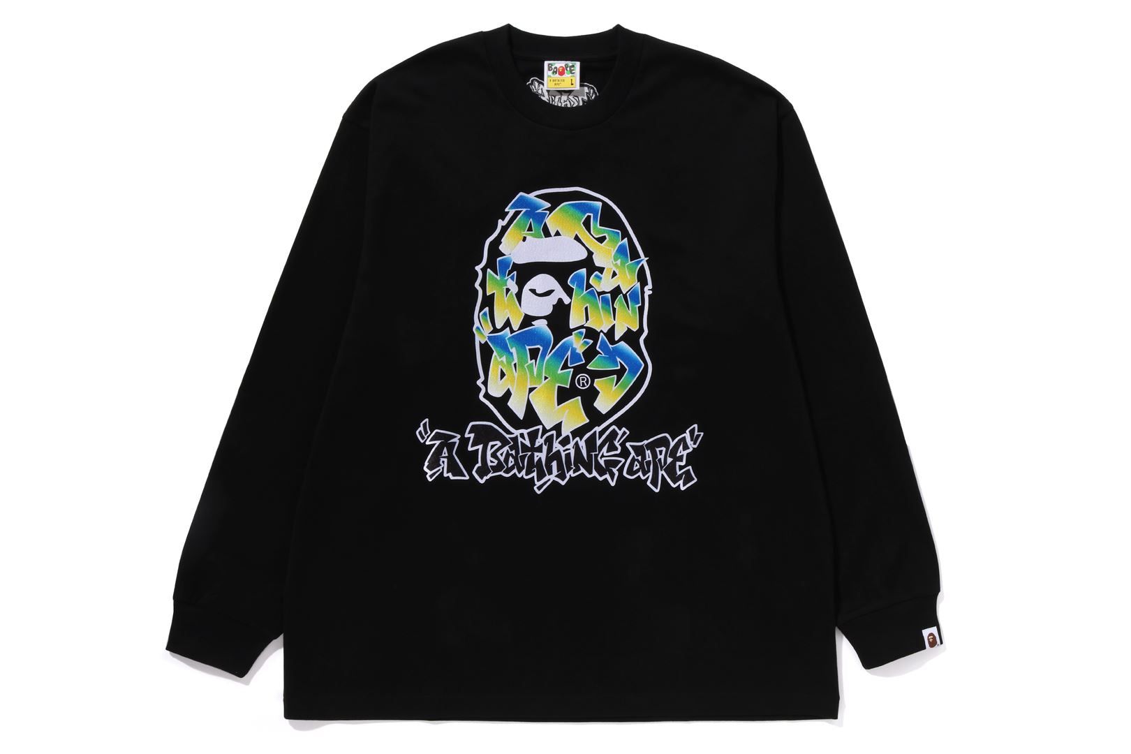 GRADIENT APE HEAD OVERSIZED LONG SLEEVE TEE sold by Bape
