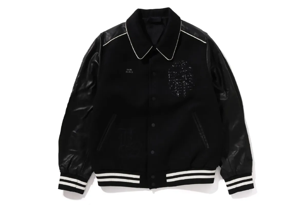 BAPE BLACK LOGO BASEBALL JACKET sold by Bape