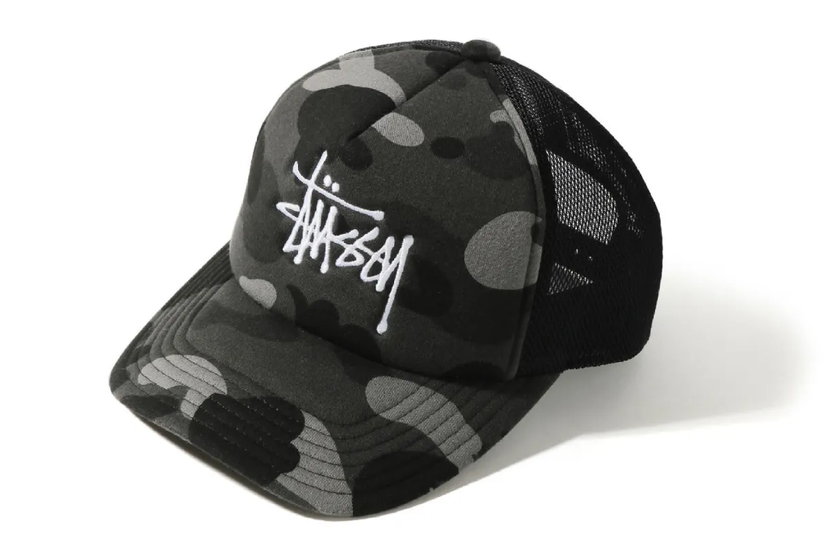 【 BAPE X STÜSSY 】TRUCKER CAP sold by Bape