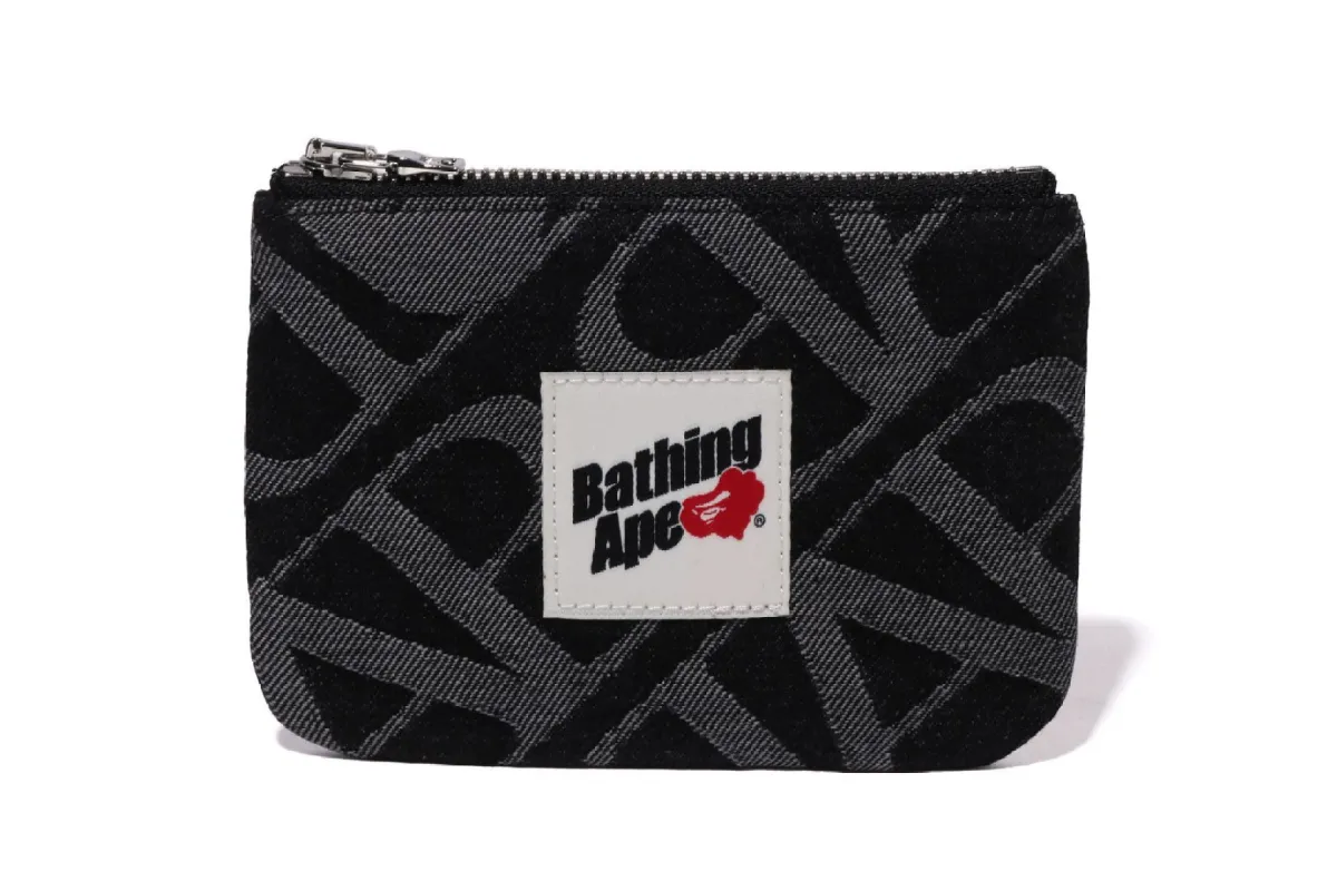 DENIM MONOGRAM POUCH made by Bape