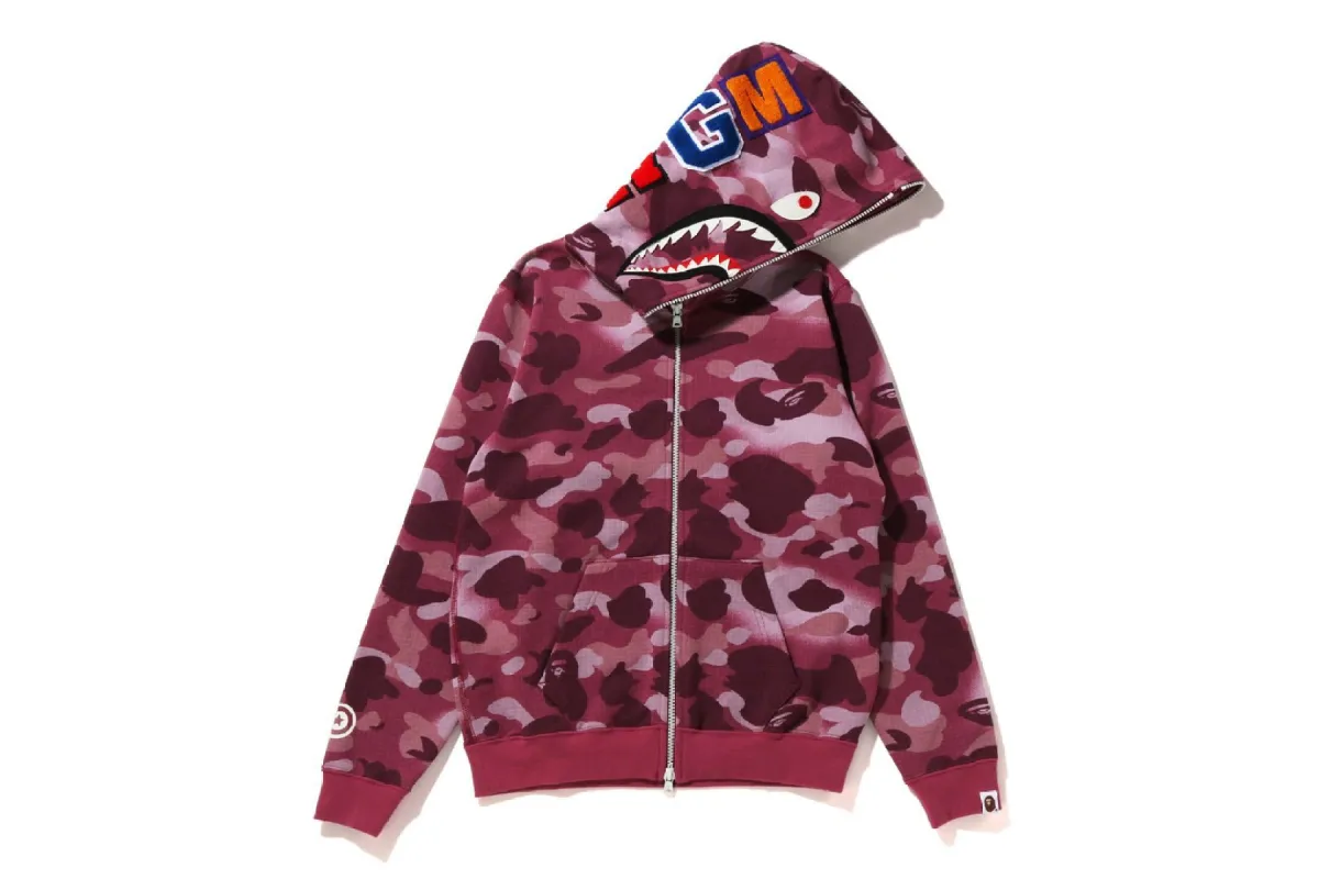 GRID CAMO SHARK FULL ZIP HOODIE sold by Bape