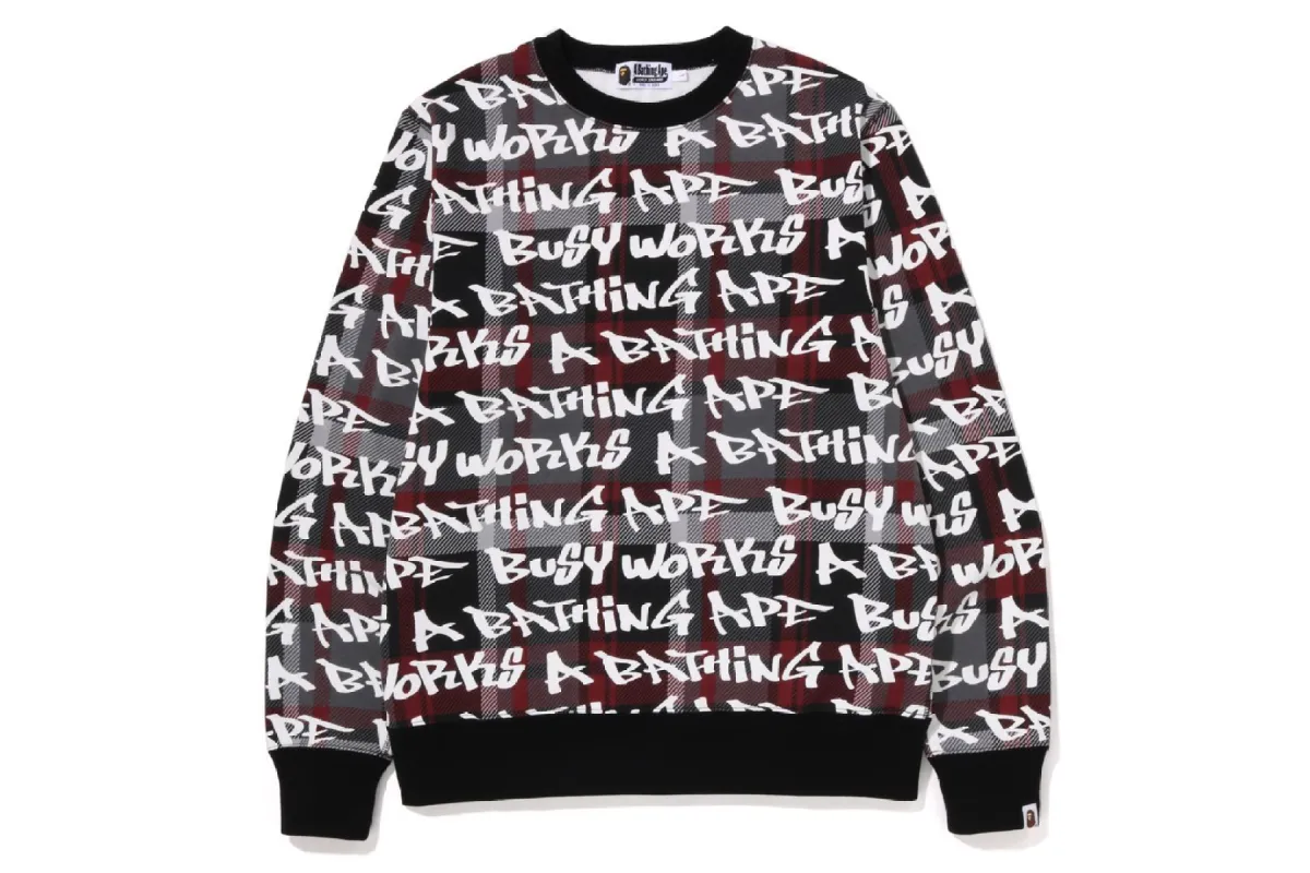 BAPE GRAFFITI CHECK CREWNECK sold by Bape