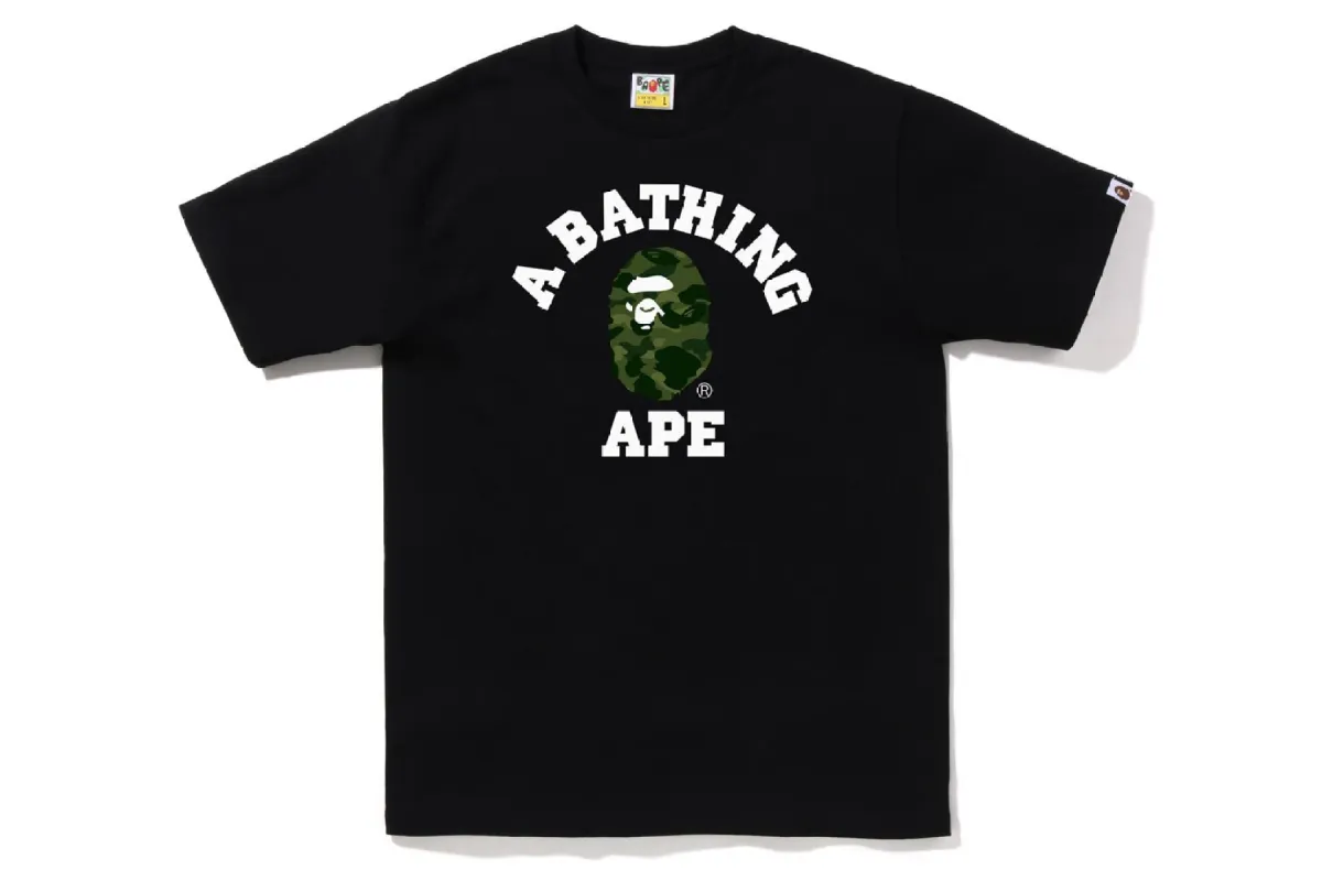 COLOR CAMO COLLEGE TEE sold by Bape