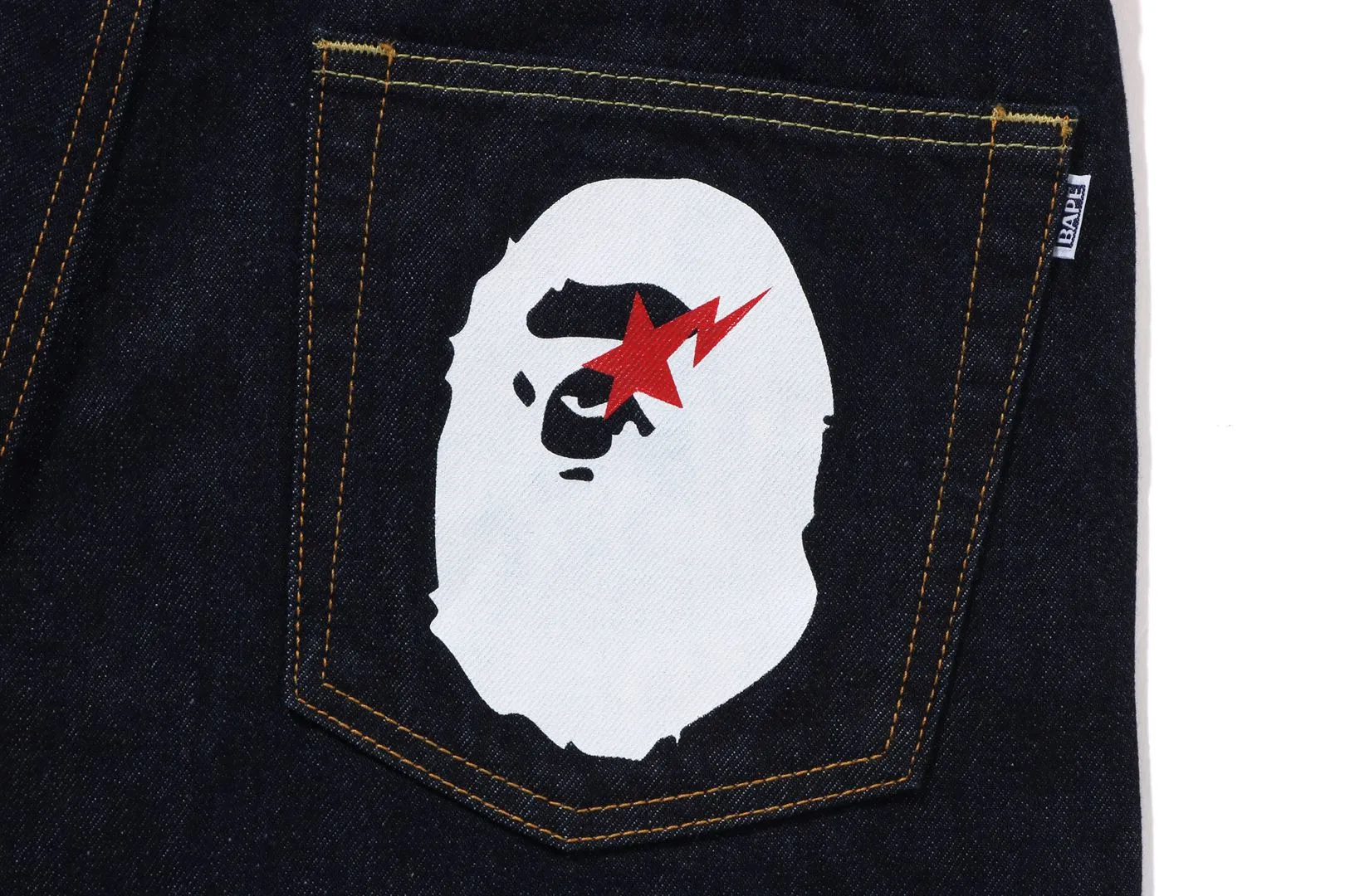 STA APE HEAD REGULAR FIT DENIM PANTS sold by Bape product image thumbnail 4
