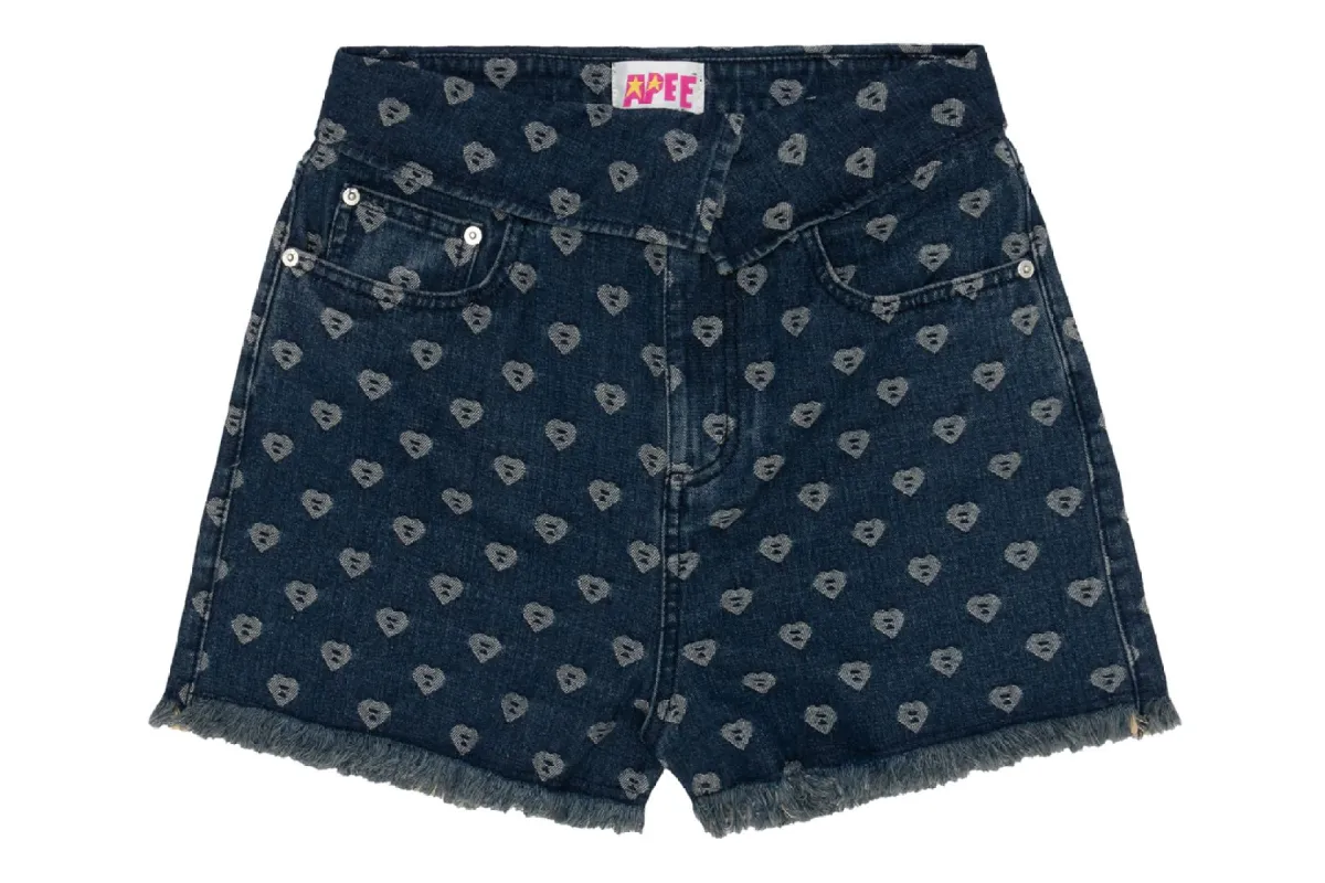 BITE FLIP PATTERN DENIM SHORTS #2 made by Bape
