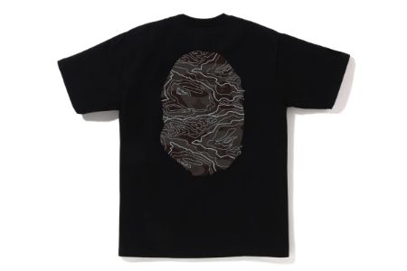 LAYERED LINE CAMO BIG APE HEAD TEE sold by Bape